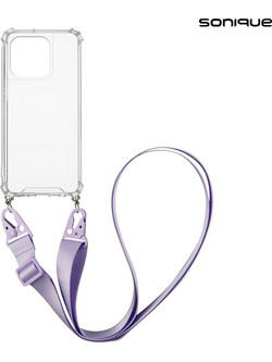 Sonique Strap Back Cover Transparent / Lilac (iPhone 15 Pro)