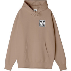 Obey Eyes Icon Premium Ανδρικό Φούτερ Fleece με Κουκούλα & Τσέπες Εκρού 112843126-WTU