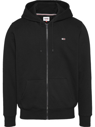 Tommy Jeans Ανδρική Ζακέτα Φούτερ με Κουκούλα και Φερμουάρ Μαύρη DM0DM20743-BDS