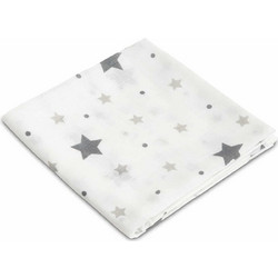 Sensillo Small Stars Πάνα Αγκαλιάς από Μουσελίνα Λευκή Γκρι 80x70cm