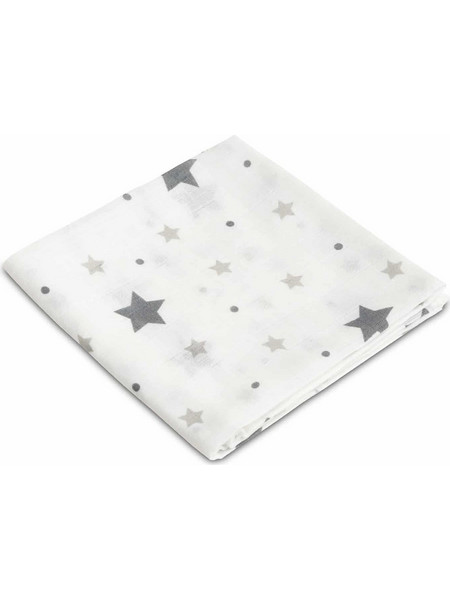 Sensillo Small Stars Πάνα Αγκαλιάς από Μουσελίνα Λευκή Γκρι 80x70cm