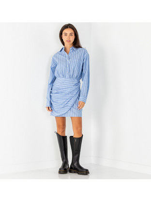 Scotch & Soda Mini Βραδινό Φόρεμα Ντραπέ Γαλάζιο 177727-7397