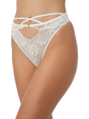Minerva Γυναικείο Sexy String με Δαντέλα Λευκό 90-80938-004