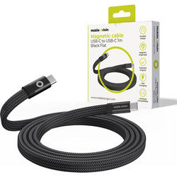 Mobile Origin Braided Flat Magnetic USB-C to USB-C 1m Black MCF-USBC-1M-BLK