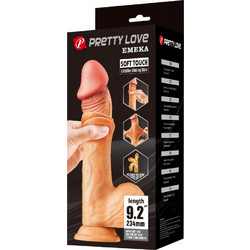 Pretty Love Emeka Ρεαλιστικό Dildo με Βεντούζα & Όρχεις 23.4cm Flesh