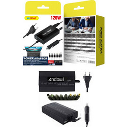 Andowl Φορτιστής Laptop 120W 24V με Αποσπώμενο Καλώδιο Τροφοδοσίας και Σετ Βυσμάτων Q-A23