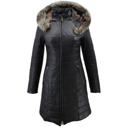 Leather 100 Γυναικείο Μπουφάν Χειμωνιάτικο Δερμάτινο Μακρύ Σοκολατί 05-W-LANDI