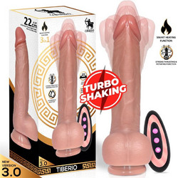 Centauro Tiberio Turbo Shaking Ρεαλιστικός Δονητής για Ζευγάρια με Τηλεχειριστήριο 16.5cm Flesh