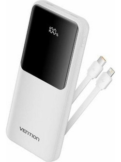 Vention FHOW0 Power Bank 10000mAh 22.5W με 2 Θύρες USB-A & 2 Θύρες USB-C White