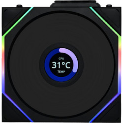 Lian Li Uni Fan TL LCD Wireless Case Fan 120mm ARGB με Σύνδεση 4-Pin PWM 9-Pin (USB 2.0) Black