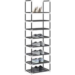 vidaXL Παπουτσοθήκη Πλαστική Μαύρη M44xΠ28xY145cm 4100619