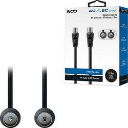 NOD Καλώδιο Κεραίας Coax Male to Coax Female 1.5m Black 141-0273