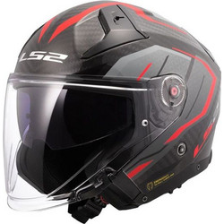 LS2 OF603 Infinity II Carbon Urus Red Grey Κράνος Μηχανής Jet 1300gr