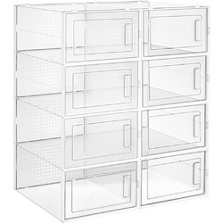 Songmics Παπουτσοθήκη Πλαστική Διαφανής M33.3xΠ23xY14cm LSP08SWT