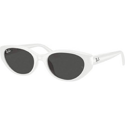 Ray-Ban REB4457D 677287 Γυναικεία Γυαλιά Ηλίου Οβάλ Κοκάλινα Λευκά με Μαύρο Φακό