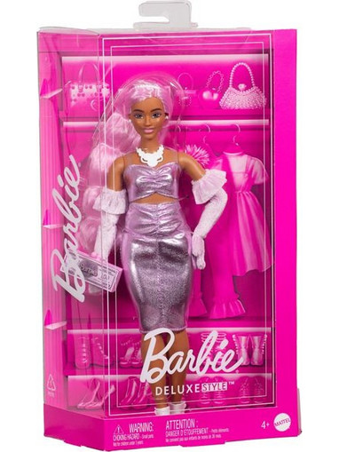 Mattel Barbie Deluxe Style Glossy Pink Barbiecore Dress