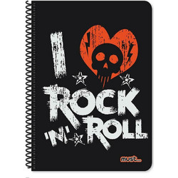 Must Rock & Roll Σπιράλ Τετράδιο Ριγέ B5 120 Φύλλων 4 Θεμάτων Μαύρο 000584651