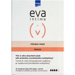 InterMed Eva Intima Probio Σερβιέτες με Φτερά για Κανονική Ροή 4 Σταγόνες 18τμχ