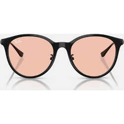 Ray-Ban RB4334D 6015 Ανδρικά Γυαλιά Ηλίου Στρογγυλά Κοκάλινα Μαύρα με Ροζ Φακό