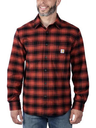 Carhartt Ανδρικό Πουκάμισο Βαμβακερό Καρό Μακρυμάνικο Κανονική Γραμμή Κόκκινο 105945-R81