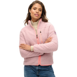 Superdry Γυναικεία Ζακέτα Fleece Μακριά με Φερμουάρ Ροζ W2012340A-07R