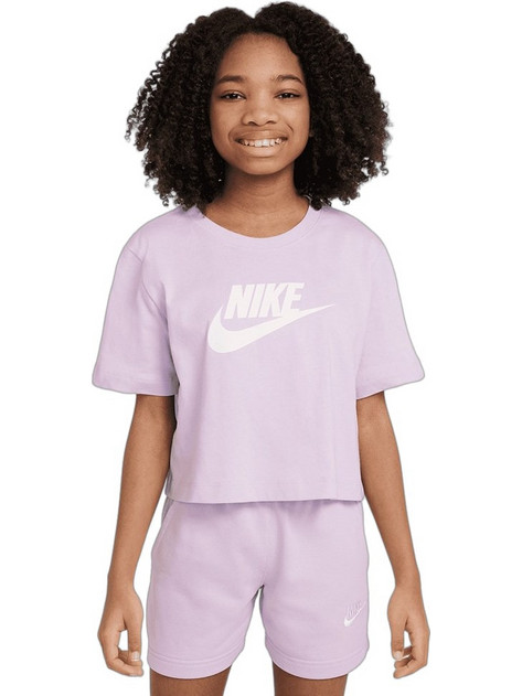 Nike Παιδικό Crop Top Κοντομάνικο Λιλά FZ5548-537