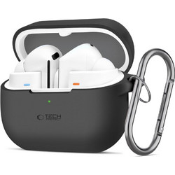 Tech-Protect Θήκη Σιλικόνης με Γάντζο για Samsung Galaxy Buds 3 / 3 Pro Μαύρη