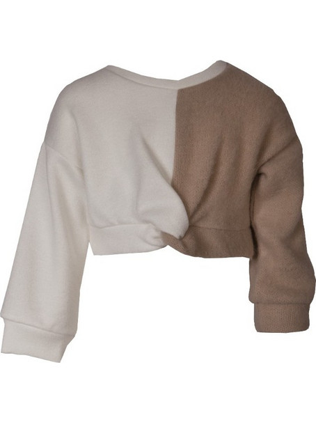 M&B Παιδικό Crop Top Μακρυμάνικο Μπεζ Καφέ 1429