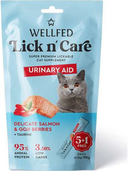 Wellfed Lick n' Care Adult Urinary Aid with Delicate Salmon & Goji Berries 90gr