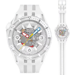 Swatch Γυναικείο Ρολόι με Λευκό Καουτσούκ Λουράκι SSCU09K100