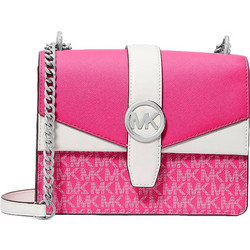 Michael Kors Γυναικείο Τσαντάκι Χιαστί Δερμάτινο Φούξια με Αλυσίδα 35S5SGRC5V
