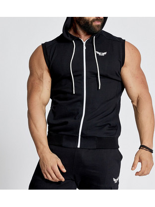 Evolution Body Ανδρική Ζακέτα Φούτερ με Κουκούλα και Φερμουάρ Μαύρη 2644