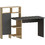 Hanah Home Bugra Γραφείο Ξύλινο με Βιβλιοθήκη 135.9x60x111.8cm ANTHRACITE-OAK