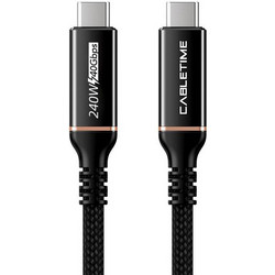 Cabletime CT-USB4 Braided USB-C to USB-C 240W 1m Black CT-USB4-AB1