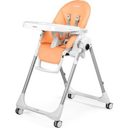 Peg Perego Prima Pappa Follow Me Αναδιπλούμενο Καρεκλάκι Φαγητού με Ρόδες Πορτοκαλί