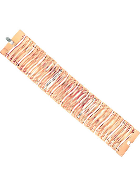 Rebecca Γυναικείο Βραχιόλι Ροζ Χρυσό με Swarovski BABOZ28