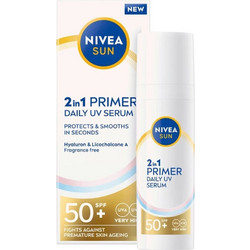Nivea 2in1 Primer Daily UV Αντηλιακό Serum Προσώπου Αντιγηραντικό SPF50+ 30ml
