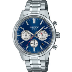 Casio Edifice Ανδρικό Ρολόι Χρονογράφος με Ασημί Μεταλλικό Μπρασελέ EFR-575D-2AEF