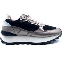 Corina Γυναικεία Sneakers Ασημί Μαύρα M4545
