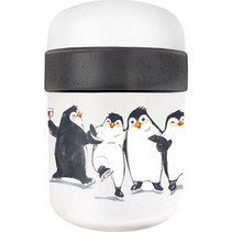Chic Mic Penguins Δοχείο Φαγητού Θερμός από Ανακυκλώσιμο Υλικό Μαύρο Λευκό