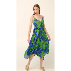 Vamp Midi Καλοκαιρινό Βραδινό Φόρεμα Μεταξωτό Royal Blue 22423
