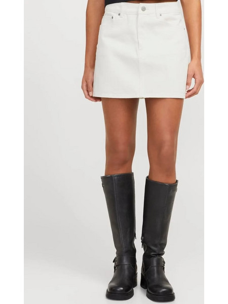 Jack & Jones Laura Μίνι Φούστα Τζιν Ψηλόμεση Εκρού 12267287