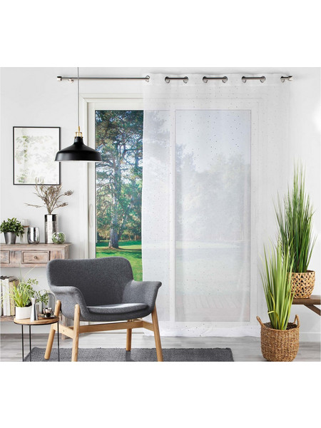 Douceur d'interieur Κουρτίνα Παραθύρου Βουάλ με Τρουκς 140x240 Goutteline 1626936 Λευκό