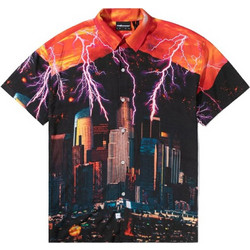 The Hundreds Ανδρικό Πουκάμισο Βαμβακερό Κοντομάνικο Κανονική Γραμμή Μαύρο T21F108056-01