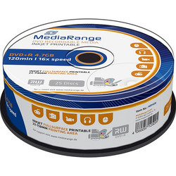 MediaRange MR408 Εγγράψιμα DVD+R 16x Printable 4.7GB Cake Box 25τμχ