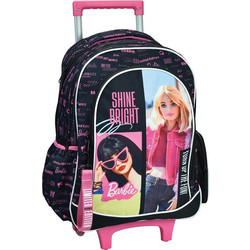 Gim Barbie Core Σχολική Τσάντα Τρόλεϊ Δημοτικού Μαύρη 349-92074