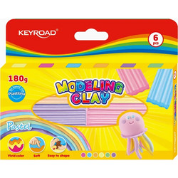 Keyroad Σετ Πλαστελίνες Pastel 6τμχ