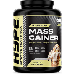 Hype Premium Mass Gainer Vanilla Ice Cream Πρωτεΐνη Ορού Γάλακτος Όγκου 3kg