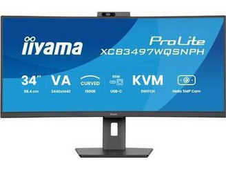 iiyama ProLite XCB3497WQSNPH-B1 Ultrawide VA Curved Monitor 34" 3440x1440 QHD 120Hz 0.4ms