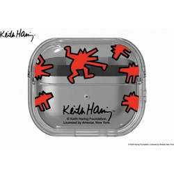Samsung Keith Haring Slickback Θήκη Σιλικόνης για Samsung Galaxy Buds 3 / 3 Pro Διαφανής Κόκκινη